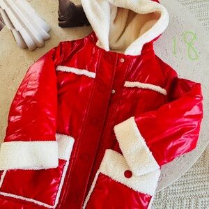 Red Kids Jacket with White Trim